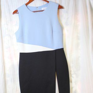 Calvin Klein Blue and Black Colorblock Dress
